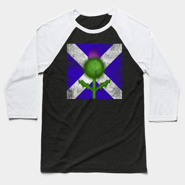 St Andrews Scotland - Scottish Thistle and flag Baseball T-Shirt by Anv2